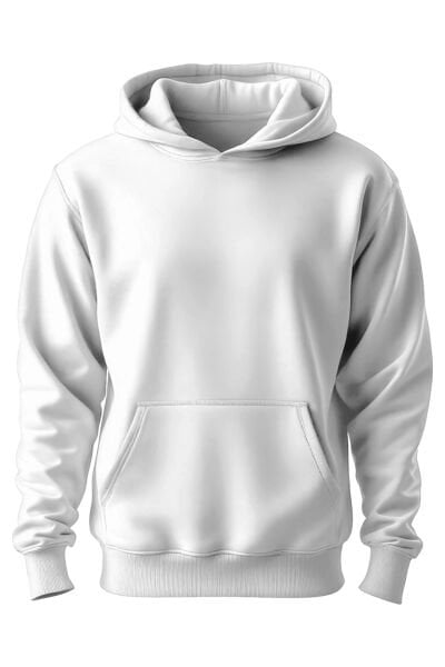 Beyaz Kapşonlu Sweatshirt Tişört