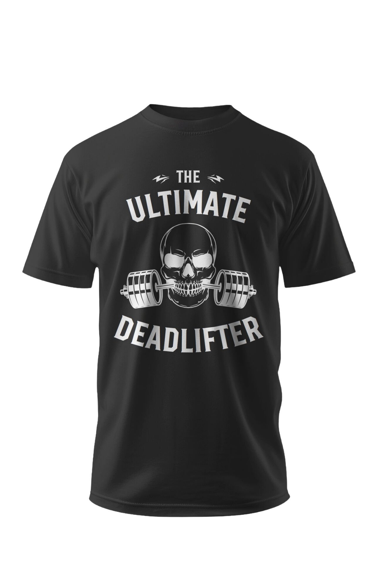 The Ultimate Deadlifter Yazılı Kurukafa Tasarımlı Basic Tişört