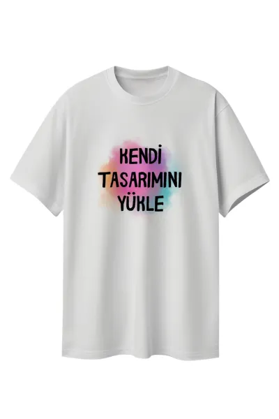 Oversize Tişört Beyaz - Ön - Large